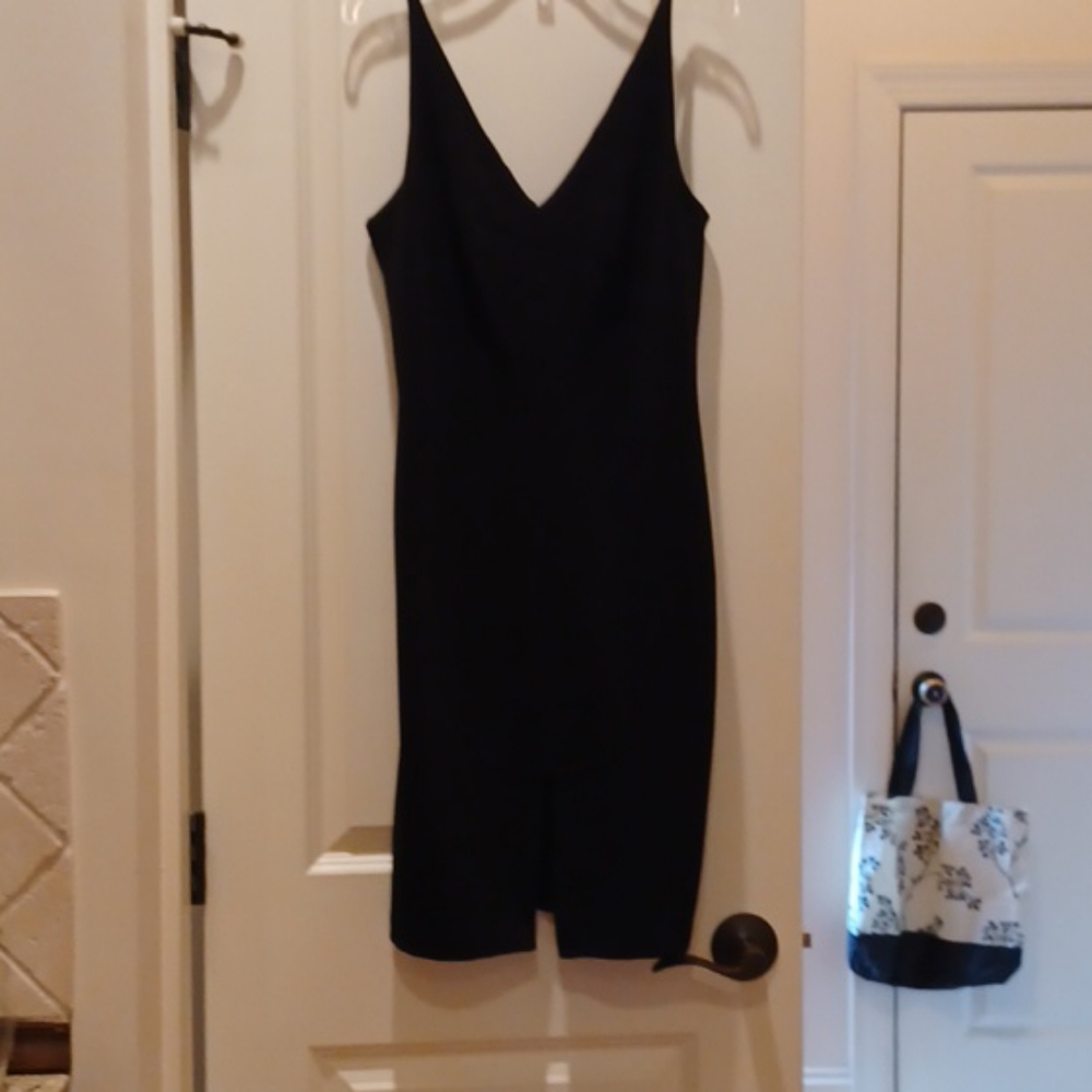 Black cocktail dress slip on